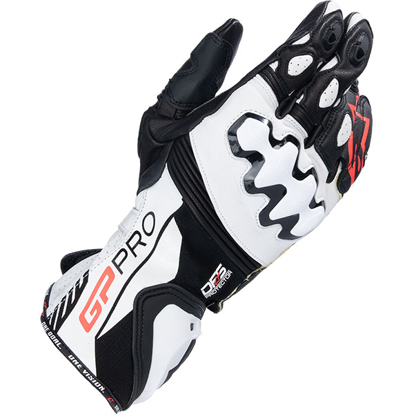 Alpinestars GP Pro R4 Leather Gloves - Black / White - FREE UK DELIVERY