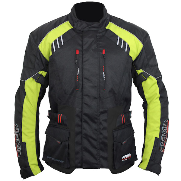 ARMR Moto Kiso 3 Textile Jacket - Black / Fluorescent Yellow - FREE UK ...