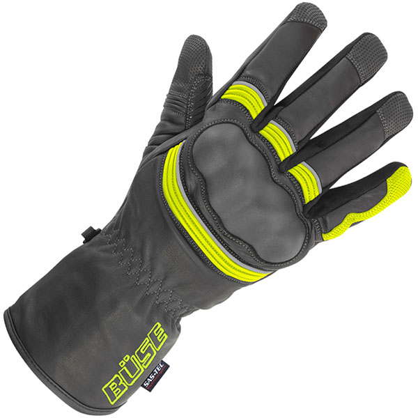 Image of Buse ST Match Leather Gloves - Black / Fluo Yellow