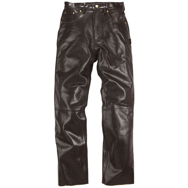 Helstons Corden Leather Jeans - Brown