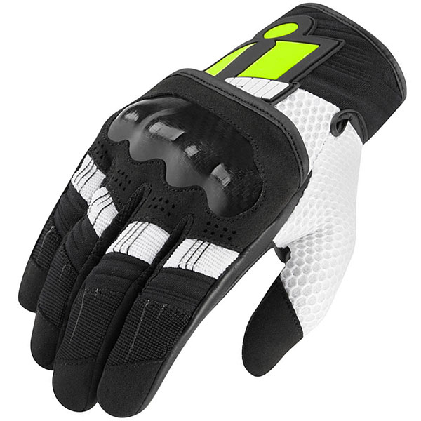 Icon Overlord Short Gloves - Fluo Yellow / White / Black