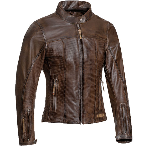 Ixon Ladies Crank Air Leather Jacket - Brown