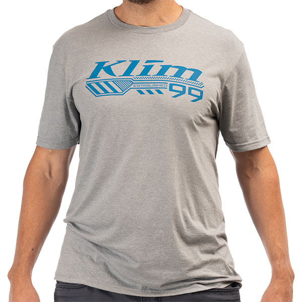 Klim Foundation Tri-Blend T-Shirt - Heathered Grey / Imperial Blue ...