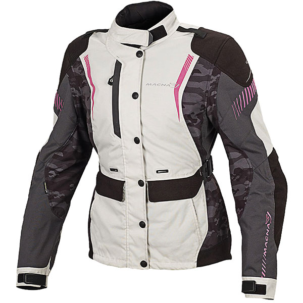 Macna Ladies Beryl Textile Jacket - Camo Black / Grey / Pink