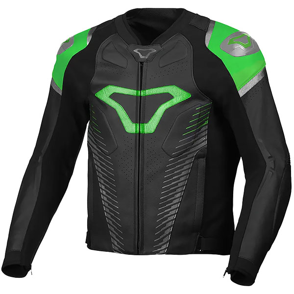 Black and green leather jacket best sale