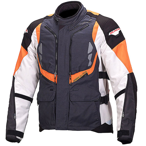 Macna Vosges Textile Jacket - Light Grey / Black / Orange