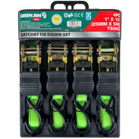 Green Jem Four Piece Ratchet Tie Down Set