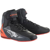 Alpinestars Faster-3 Shoes - Black Grey / Red Fluo