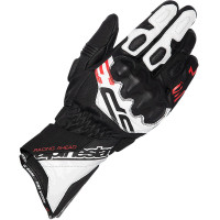 Alpinestars SP-3 Leather Gloves - Black / White / Fluo Red