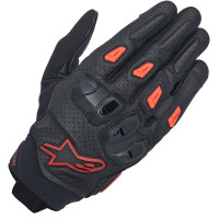 Alpinestars SP X 7 Leather Gloves - Black / Dark Red / Fluo Red