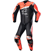 Alpinestars GP Plus V4 One Piece Leather Suit - Black / Fluo Red / White