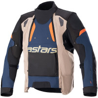 Alpinestars Halo Drystar Textile Jacket - Dark Blue / Dark Khaki / Flame Orange