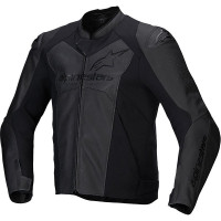 Alpinestars Faster V3 Airflow Leather Jacket - Black / Black