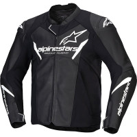 Alpinestars Faster V3 Leather Jacket - Black / White