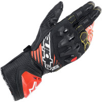 Alpinestars GP Tech V2 Gloves - Black / White / Red Fluo