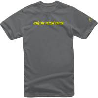 Alpinestars Linear Wordmark T-Shirt - Charcoal / Fluo Yellow