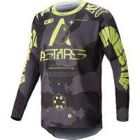 Alpinestars Racer Hollow Jersey - Dark Camo / Yellow Fluo