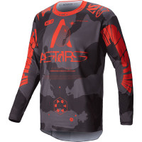 Alpinestars Racer Hollow Jersey - Grey Camo / Orange Fluo