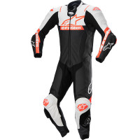 Alpinestars Missile V2 Ward One Piece Leather Suit - Black / White / Red Fluo