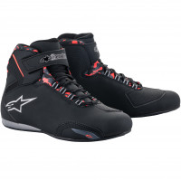 Alpinestars Sektor Waterproof Shoes - Black / Dark Grey / Red Fluo