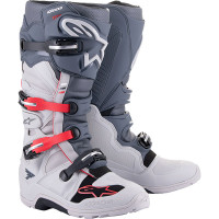 Alpinestars Tech 7 Enduro Boots - Light Grey / Dark Grey / Bright Red