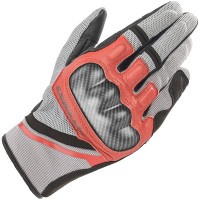 Alpinestars Chrome Textile Gloves - Ash Grey / Black / Bright Red