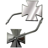 Bike It Maltese Cross Universal Mirrors - Chrome