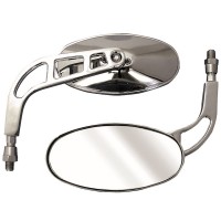 Bike It Phantom Oval Universal Mirrors - Chrome