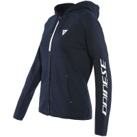 Dainese Ladies Paddock Full-Zip Hoodie - Black Iris / White