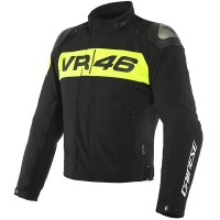 Dainese VR46 Podium D-Dry Textile Jacket - Black / Fluo Yellow