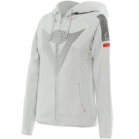 Dainese Ladies Fade Full-Zip Hoodie - Glacier Grey / Dark Grey / Red