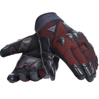 Dainese Unruly Ergo-Tek Textile Gloves - Black / Fluo Red