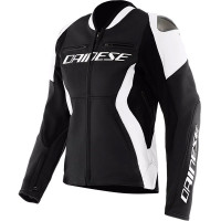 Dainese Ladies Racing 5 Leather Jacket - Black / White