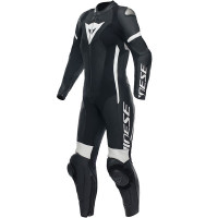 Dainese Ladies Grobnik Perforated One Piece Leather Suit - Black / Black / White