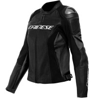 Dainese Ladies Racing 4 Perforated Leather Jacket - Black / Black