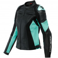 Dainese Ladies Racing 4 Leather Jacket - Black / Acqua Green