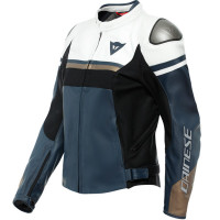 Dainese Ladies Rapida Leather Jacket - Black-Iris / White / Tibetan-Platinum