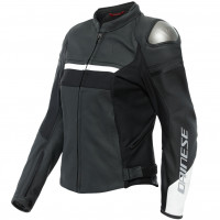 Dainese Ladies Rapida Leather Jacket - Black Matt / Black Matt / White