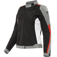 Dainese Ladies HydraFlux 2 Air D-Dry Textile Jacket - Black / Charcoal Grey / Lava Red