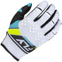 Fly Racing 2024 Kinetic Prix Gloves - White / Black / Hi-Viz