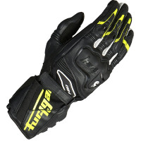 Furygan F-RS1 Leather Gloves - Black / Fluo Yellow / White