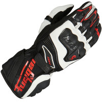 Furygan F-RS1 Leather Gloves - Black / Red / White