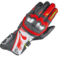 Held Akira RR Leather Gloves - Black / White / Red