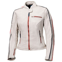 Held Ladies Brixham Leather Jacket - Grey / Red