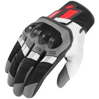 Icon Overlord Short Gloves - Red / White