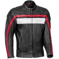 Ixon Pioneer Leather Jacket - Black / White /Red