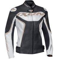 Ixon Ladies Trinity Leather Jacket - White / Black / Gold