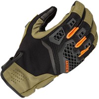 Klim Baja S4 Leather Gloves - Sage / Strike Orange