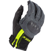 Klim Induction Leather Gloves - Asphalt / Hi-Vis Yellow