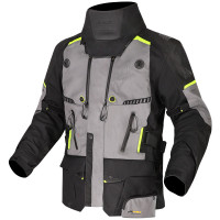 LS2 Apollo Textile Jacket - Black / Dark Grey / Hi-Viz Yellow